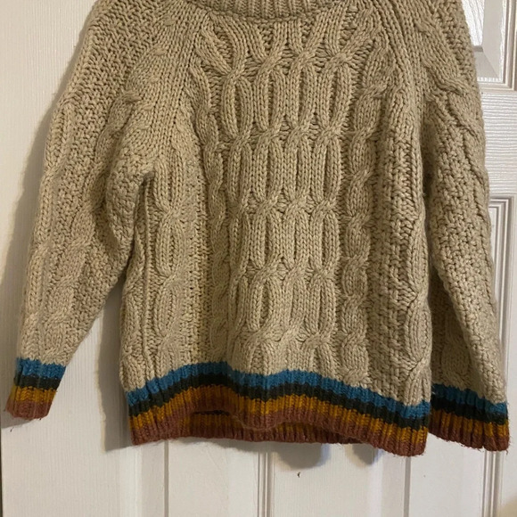 HTF Zara Chunky Accent-Striped Knit Sweater - Picture 4 of 7